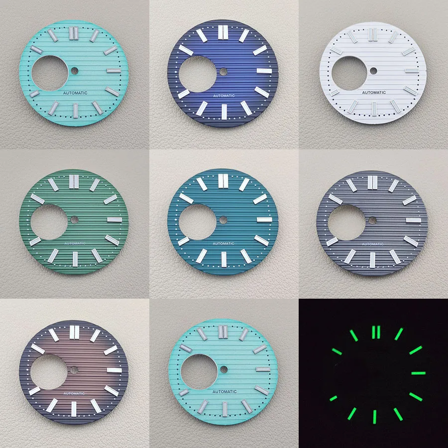 

Watch Accessories NH35 NH38 Dial 30.5mm Watch Dial Green Luminous Hollowed Out Diving Dial Suitable for NH38 Movement