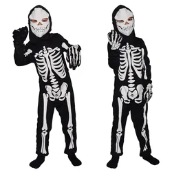 Halloween Costume for Kids Scary Zombie Cosplay Costumes Skeleton Skull Costume Suit Carnival Party Dress Up Jumpsuits and Mask