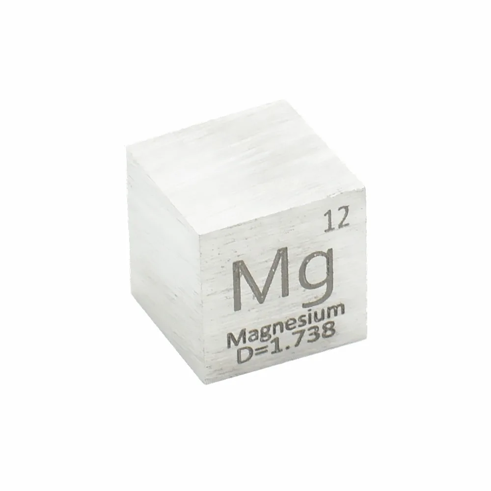 10mm Element Magnesium Mg Cube Density Cubes for Element Collection Metal Distillation Molar Mass 1cm Cubic Periodic