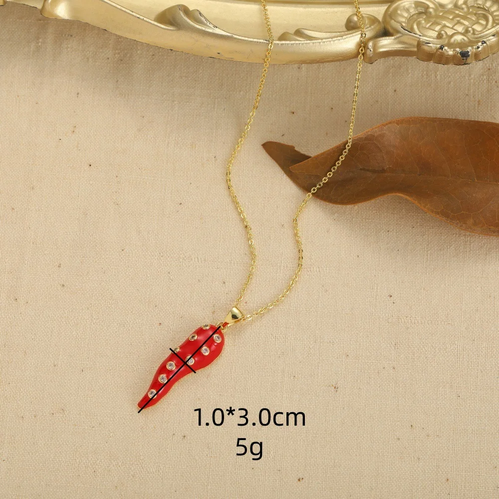 New retro oil drop dyeing process 14k copper plated o-chain pendant collarbone chain necklace women's exquisite