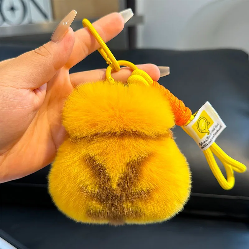 Creative Hot Selling Rex Rabbit Fur Purse Key Ring Girl Bag Pendant Car Key Chain Good Birthday Gift Key Chain