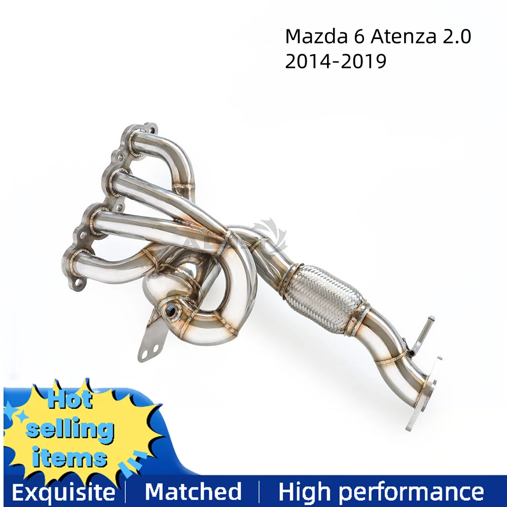 

Выпускной коллектор из нержавеющей стали с высоким потоком для Mazda 6 Atenza 2.0 2014-2019, модернизация каталитического преобразователя выхлопной системы