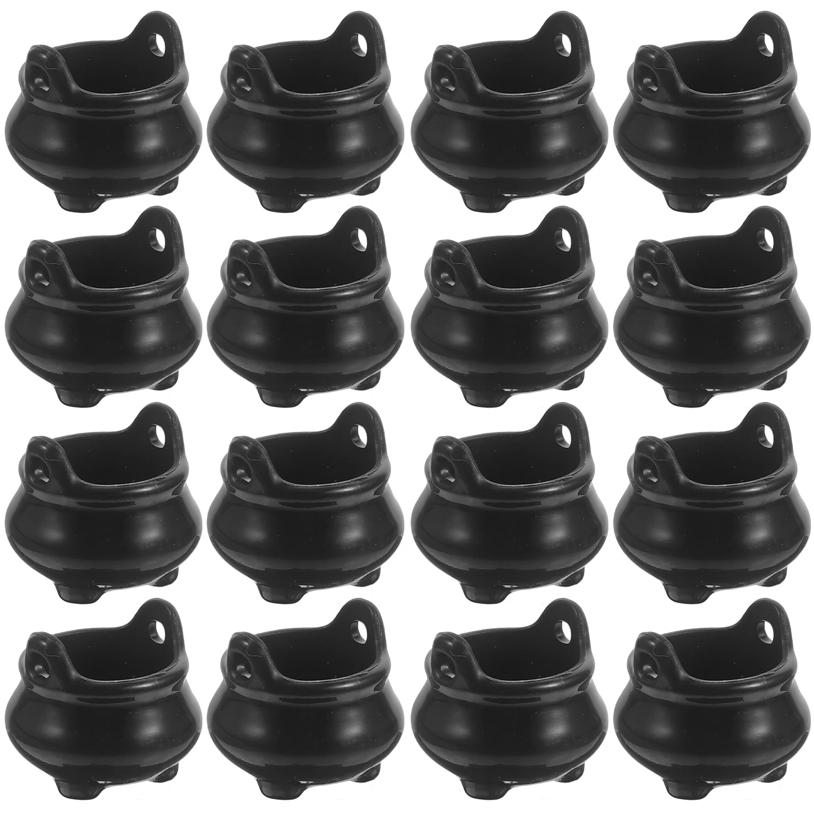 24pcs Plastic Mini Cauldron Witch Pot Halloween Micro Landscape House Decoration DIY Party Supply Witches Witch's Book