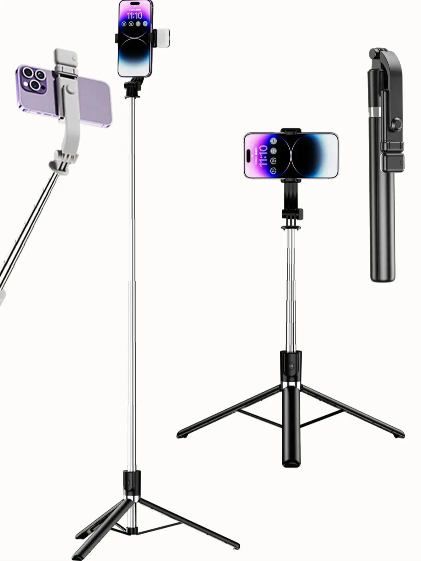 Draagbare telescopische Bluetooth-selfiestick voor live streamingfotografie en reizen Een handige foto-opnamegadget - afbeelding 2