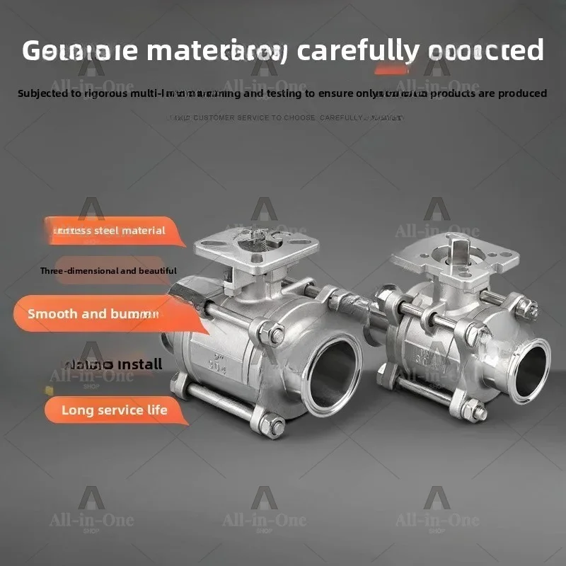 Q81F Stainless Steel Floating Ball Valve 3-piece High Platform Quick Clamp Manual Valve