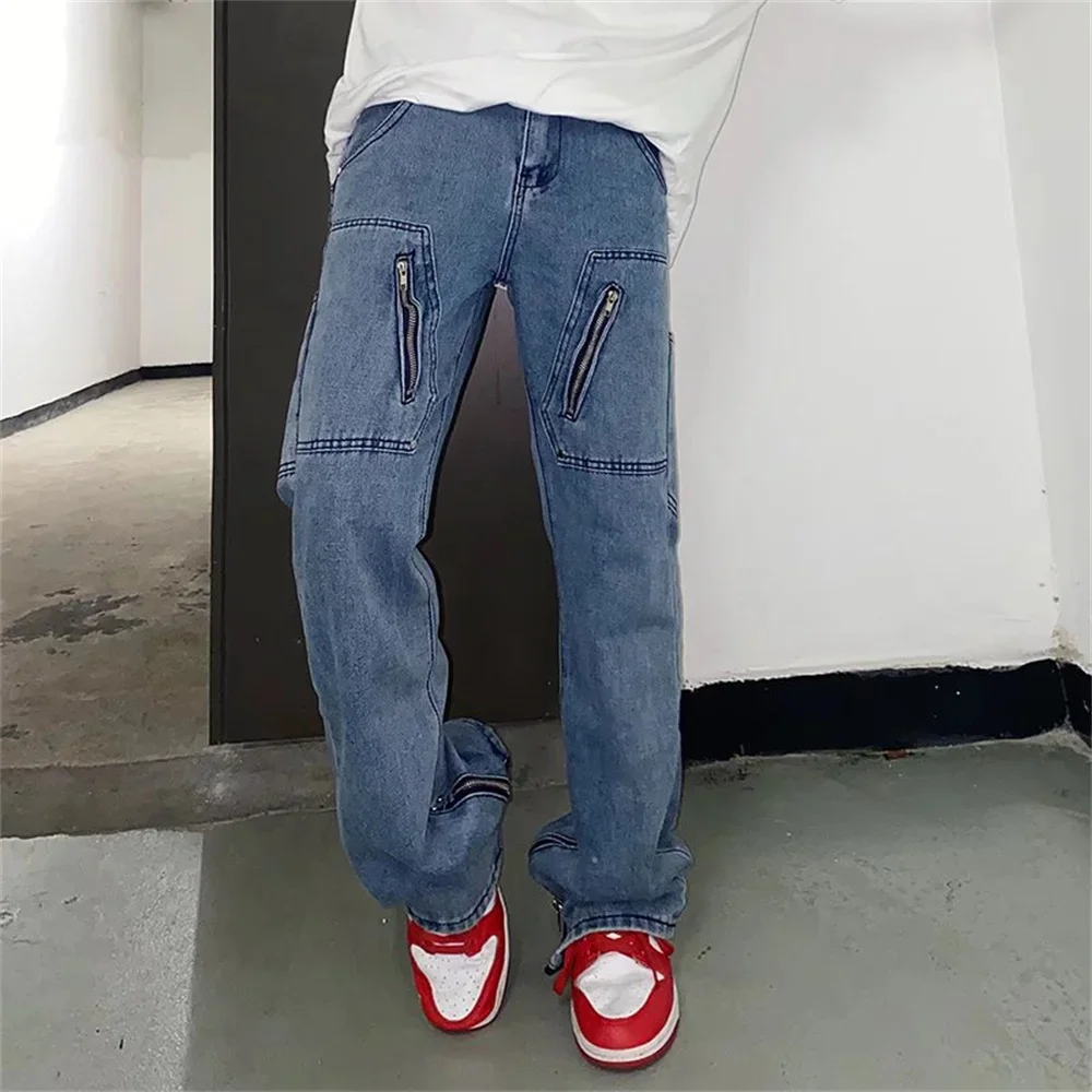 Men Jeans Wide Leg Denim Pant Loose Straight Baggy Men's Jeans Streetwear Skateboard Pants S-4XL Neutral Trousers Hip Hop Casual