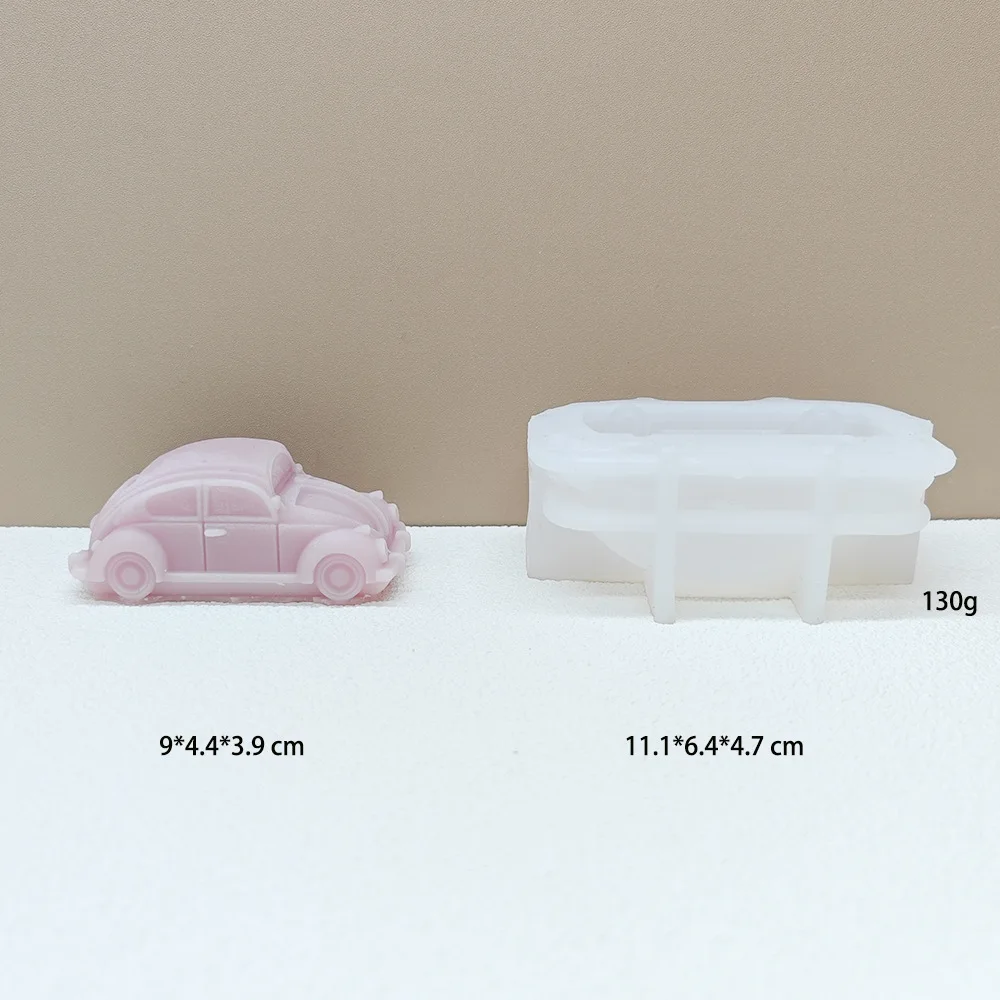 Cute Beetle Car Candle Mold Classic Nostalgic Beetle Car Aroma Candle Silicone Moulds