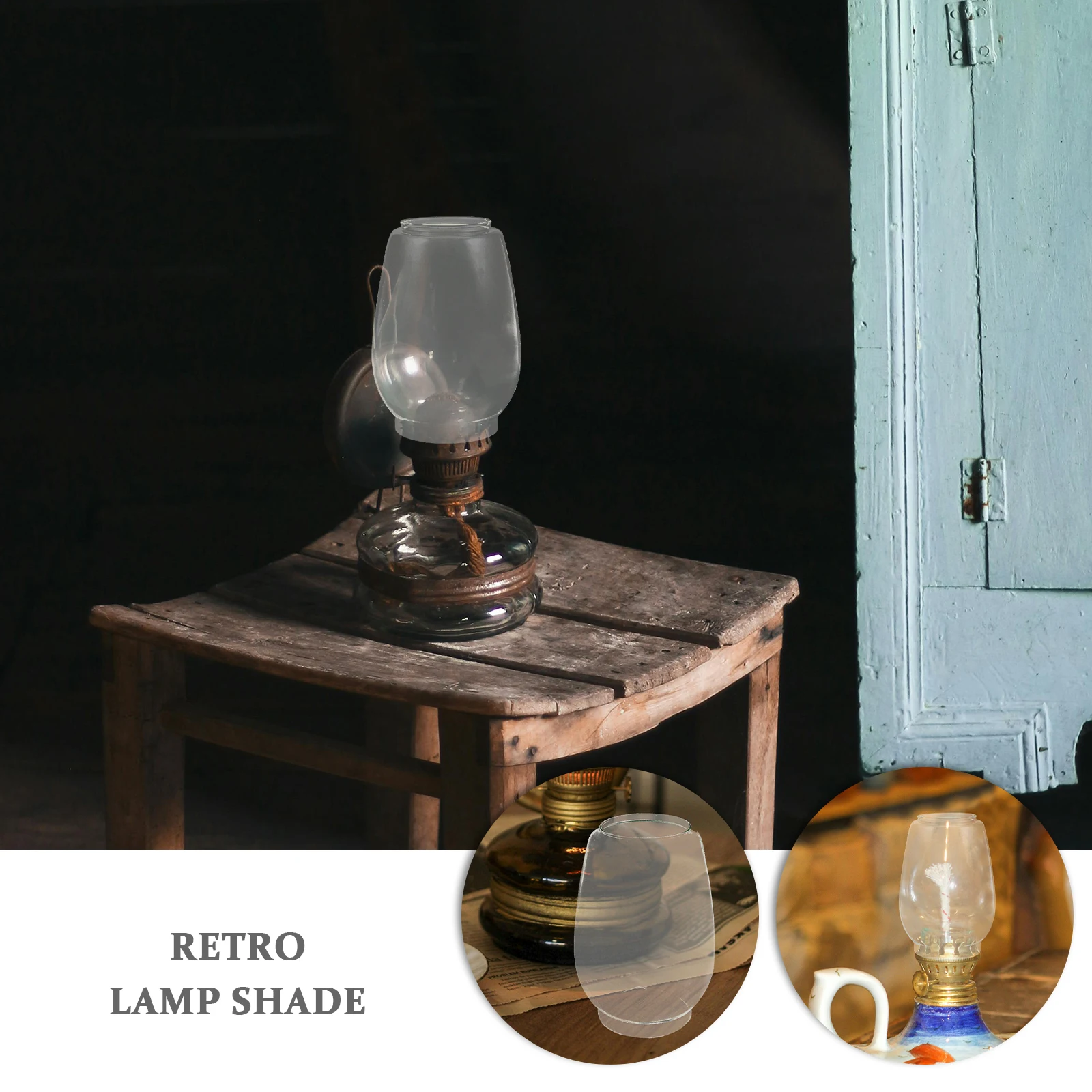 

2 Pcs Retro Oil Lamp Shade Lampshade Clear Glass Lampshades Chimney for Cover of