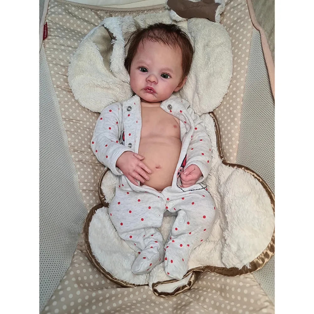 18inch Reborn Baby Doll Meadow with Rooted Hair Full Body Vinyl Newborn Baby Size 3D Painted Skin with Visible Veins Bebé Reborn