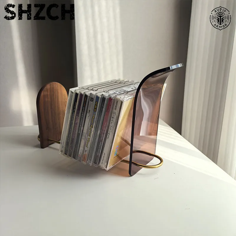 Acrylic Display Shelf CD Storage Rack for Desk Music Disc Organizer Bookcase Sturdy Holder for lliving Room Media Collection