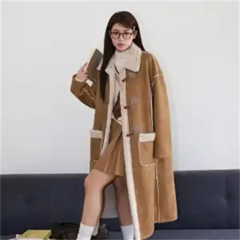 

Lamb Wool Coat For Women Autumn Winter 2022 New High-Grade All-in-one Fried Street Long Lamb Wool Coat With Cashmere Thickening