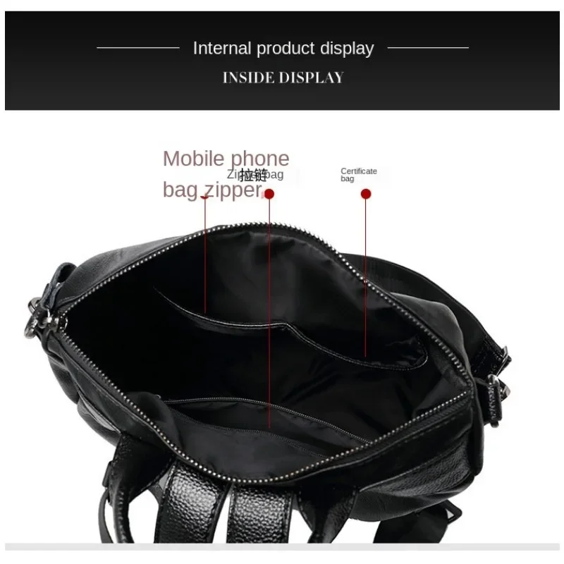 Genuine Leather Backpacks for Women Cowhide High Capacity Waterproof Backpack Trendy Women Bags Girl Travel School Bags