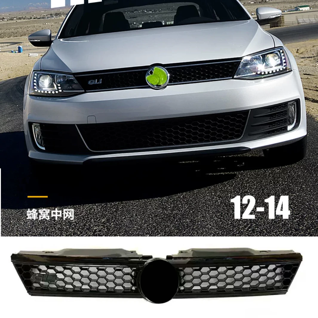 

ABS Honeycomb Meshed Center Grille For VW Jetta MK6 2011-2014 Front Bumper Grill High Quality Upgrade Part