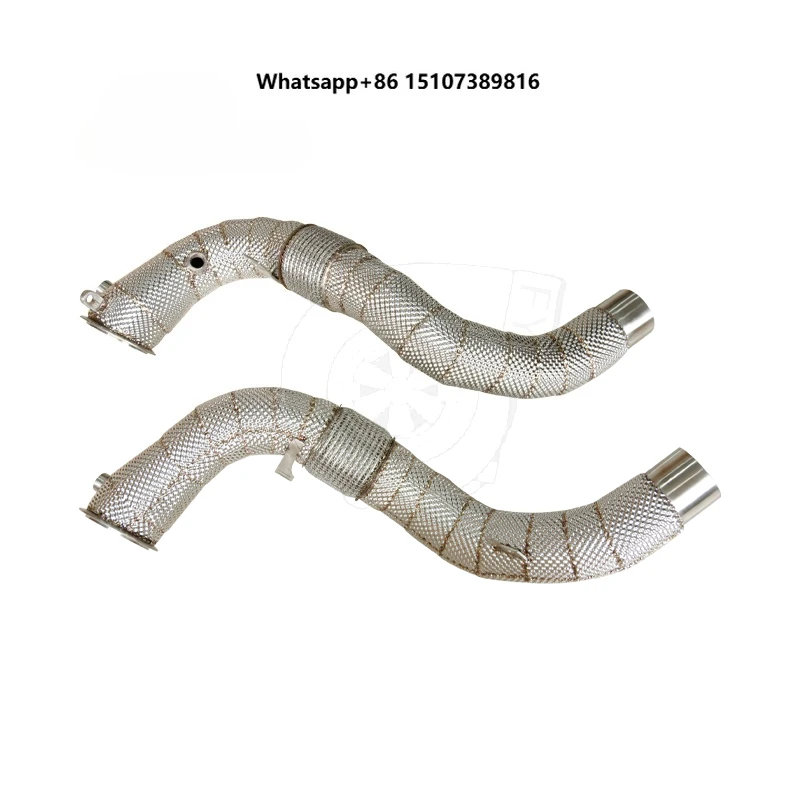 

For M850I G14 G15 G16 X5M X5 G05 G30 M550I N63 Downpipe with Heat Shield