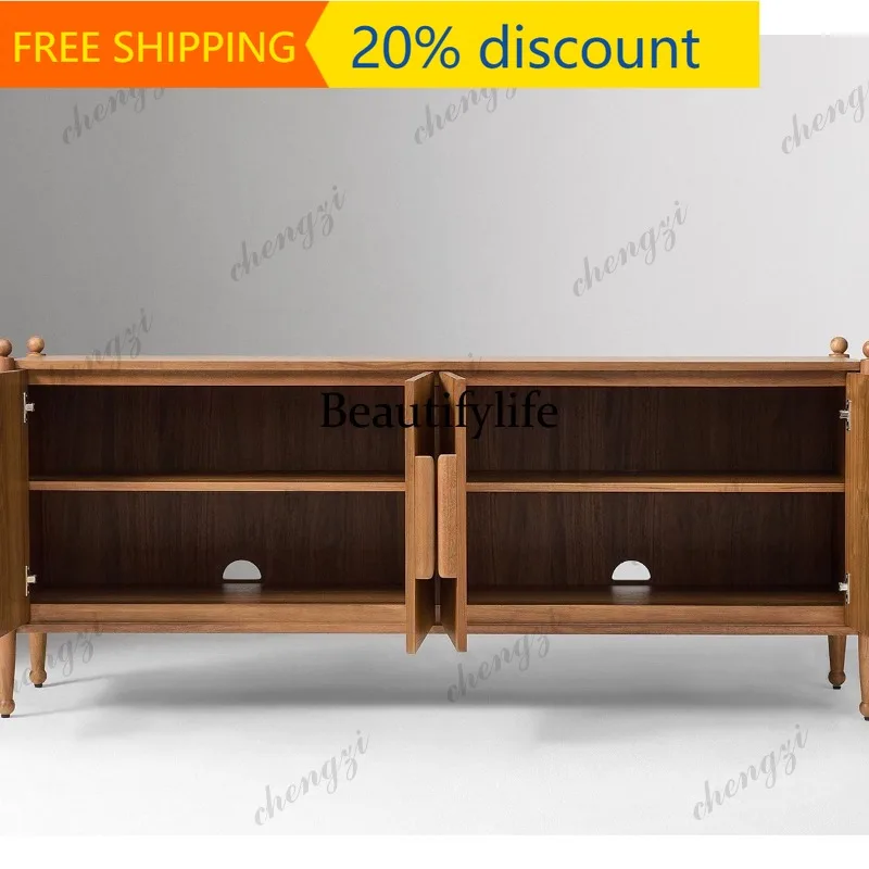 Y132 Medieval solid wood dining side cabinet integrated storage cabinet living room entrance storage cabinet
