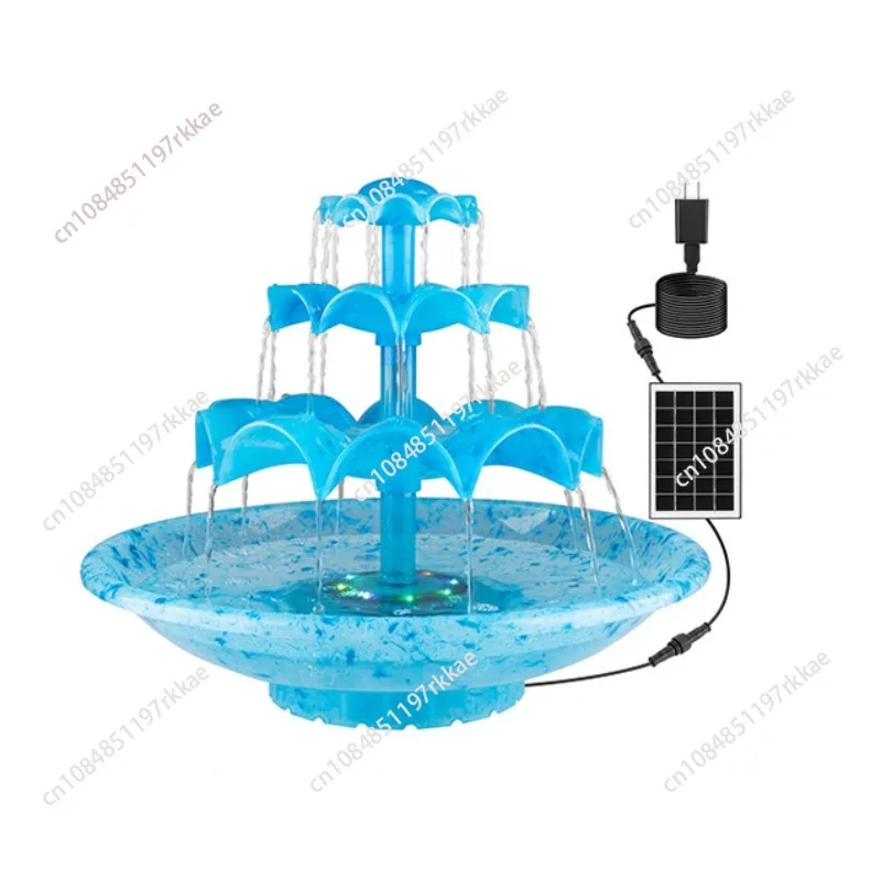 Solar Bird Bath Water Fountain Detachable DIY Water Landscaping Fountain For Bird Bathing Garden Decoration, Outdoor Bird Feeder