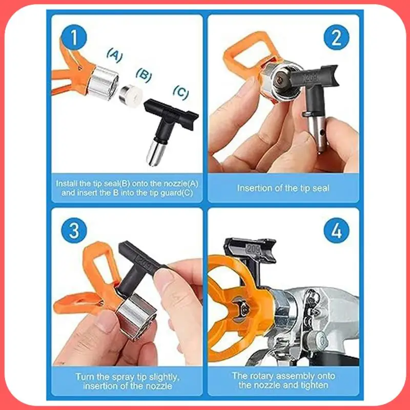 

Spray Tip Nozzle Reversible Spray Head Airless Paint Sprayer Nozzle Tips Airless Paint Sprayer Parts For Home Building Durable