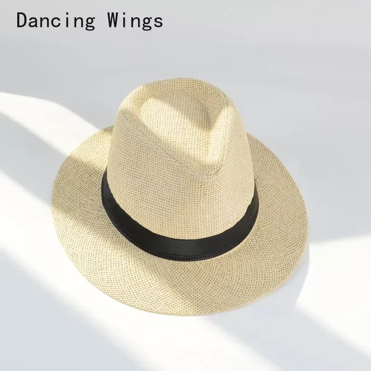 

Unisex Panama Straw Hats for Women Men Summer Beach Sun Hat Wide Brim Foldable Cap UPF50+ Cowboy Fedora hat