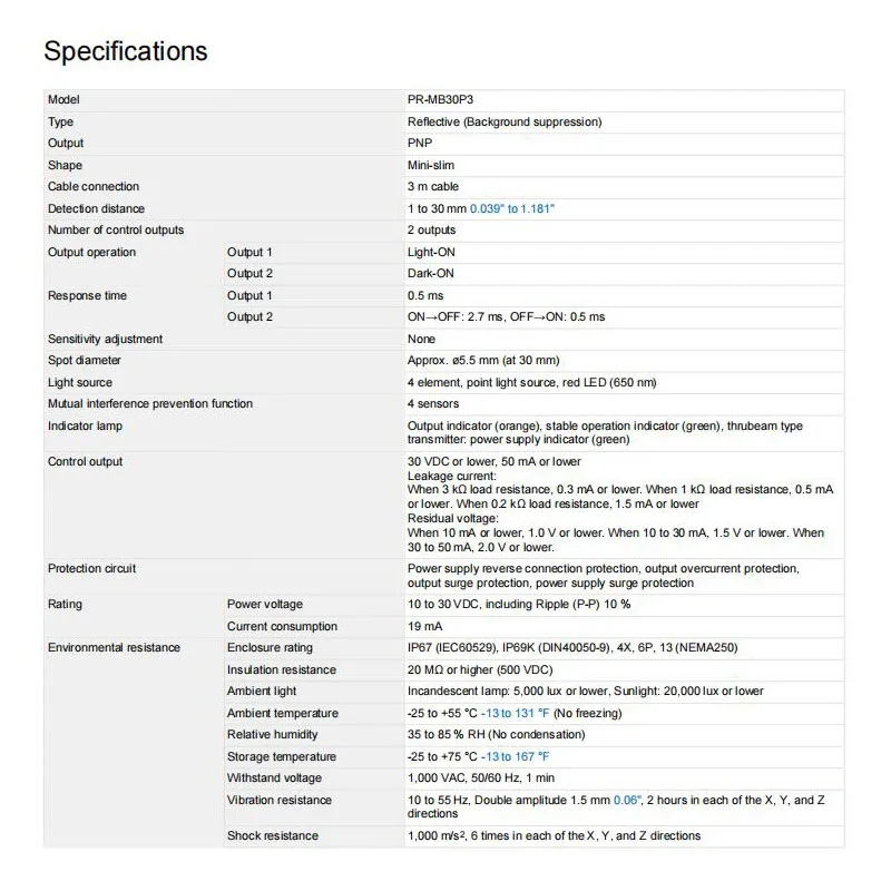 Brand New Genuine PR-MB30P3 KEYENCE photoelectric switch sensor 100% original，warehouse stock