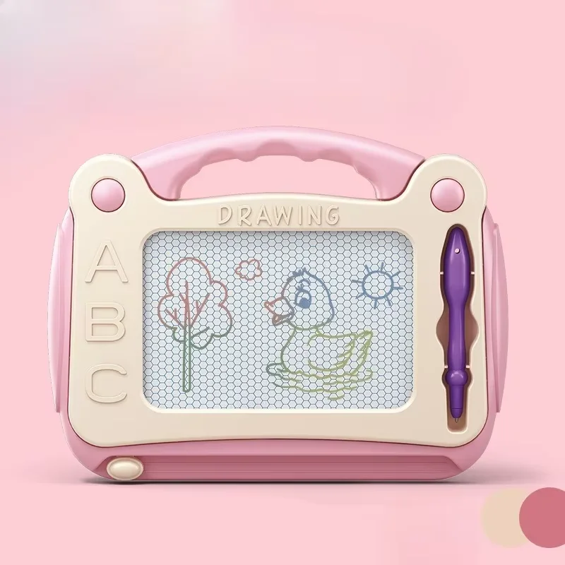 لوحة رسم مغناطيسية مع حامل - لوحة رسم ملونة قابلة للمسح للاستخدام المنزلي وممارسة الكتابة