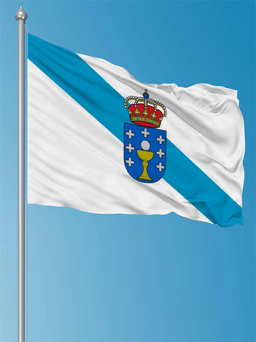 FLAGDOM  3X5Fts  90X150cm Spain Spanish Flag of Galicia