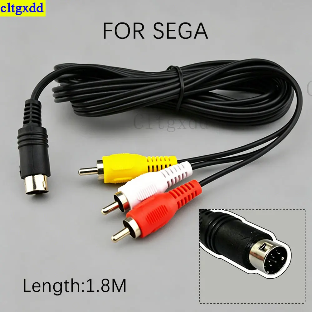 Cltgxdd 1 pieza para SEGA Mega Drive 2 Genesis 2 y Mega Drive 3 Genesis 3 con cable AV de alta calidad de 9 pines de audio y vídeo