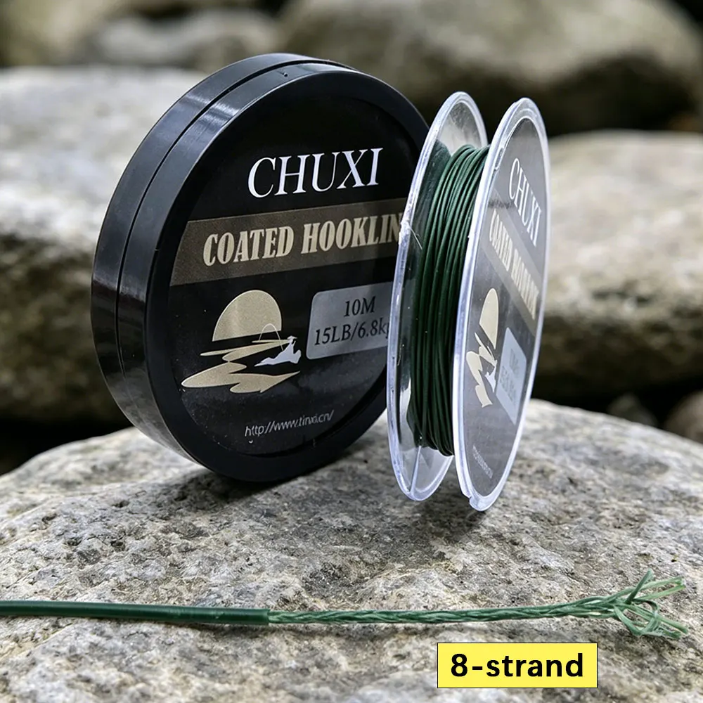 10 m Karpfen Angelschnur 8 Strang Geflochtene Beschichtete Hooklink Weiche Geflecht Linie Für Haar Karpfen Rigging Zubehör Tackle 15LB/25LB/35LB – Detail 4