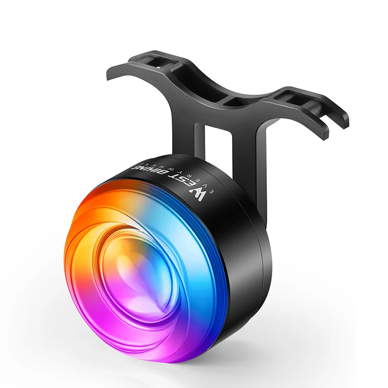 AliExpress West Biking WEST BIKING Smart Colorful Bike Taillight Light Sensing Brake Activated Waterproof Type C Rechargeable Bicycle Rear Light