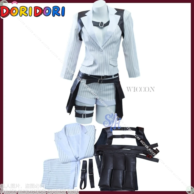 DMCC Devil Ladyyy Cry Cosplay Punk Sexy V Neck Crop Top Shorts Belt Bandage Jirai Kei Girls Halloween Outfit
