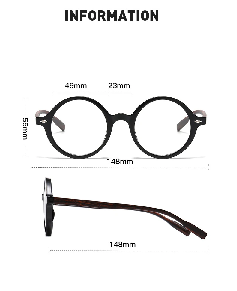 Markendesign Retro Quadratische Übergroße Runde Rahmen Sonnenbrille Korrekturbrille Anti-Blaulicht Hyperopie Myopie Astigmatismus Brillen – Detail 9