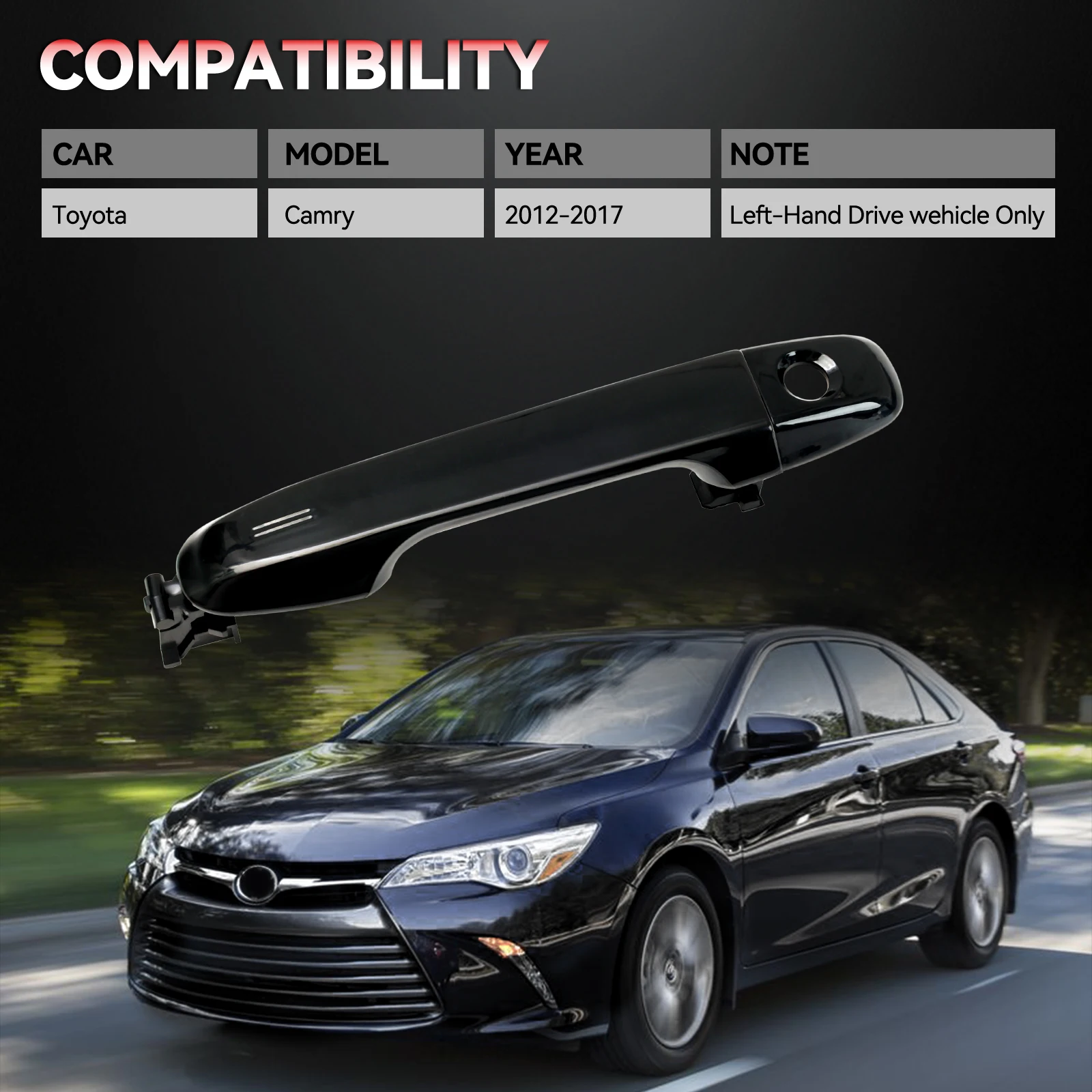 مقبض الباب الخارجي لجانب السائق الأمامي الأيسر للسيارة Toyota Camry 2012 2013 2014 2015 2016 2017 يستبدل 6921106090 6921706370C0