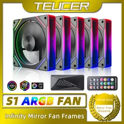 TEUCER Prism S1 RGB Fan PC 120mm Computer Case Fan Kit Water Cooler 4pin PWM CPU Cooling Fans 3pin 5v ARGB 12cm Ventilador