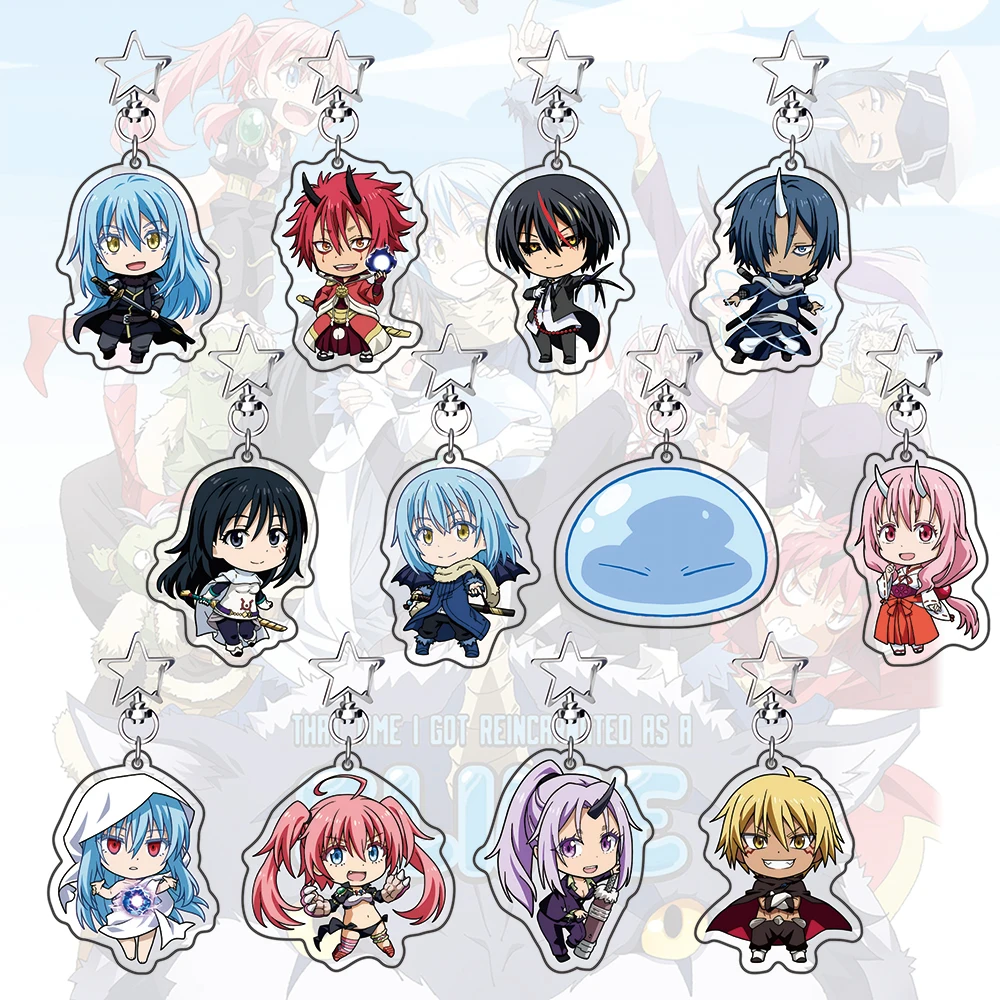Anime That Time I Got Reincarnated as a Slime Schlüsselanhänger Rimuru Tempest Acryl-Schlüsselanhänger Niedlicher Chibi-Anhänger Taschenanhänger Geschenk