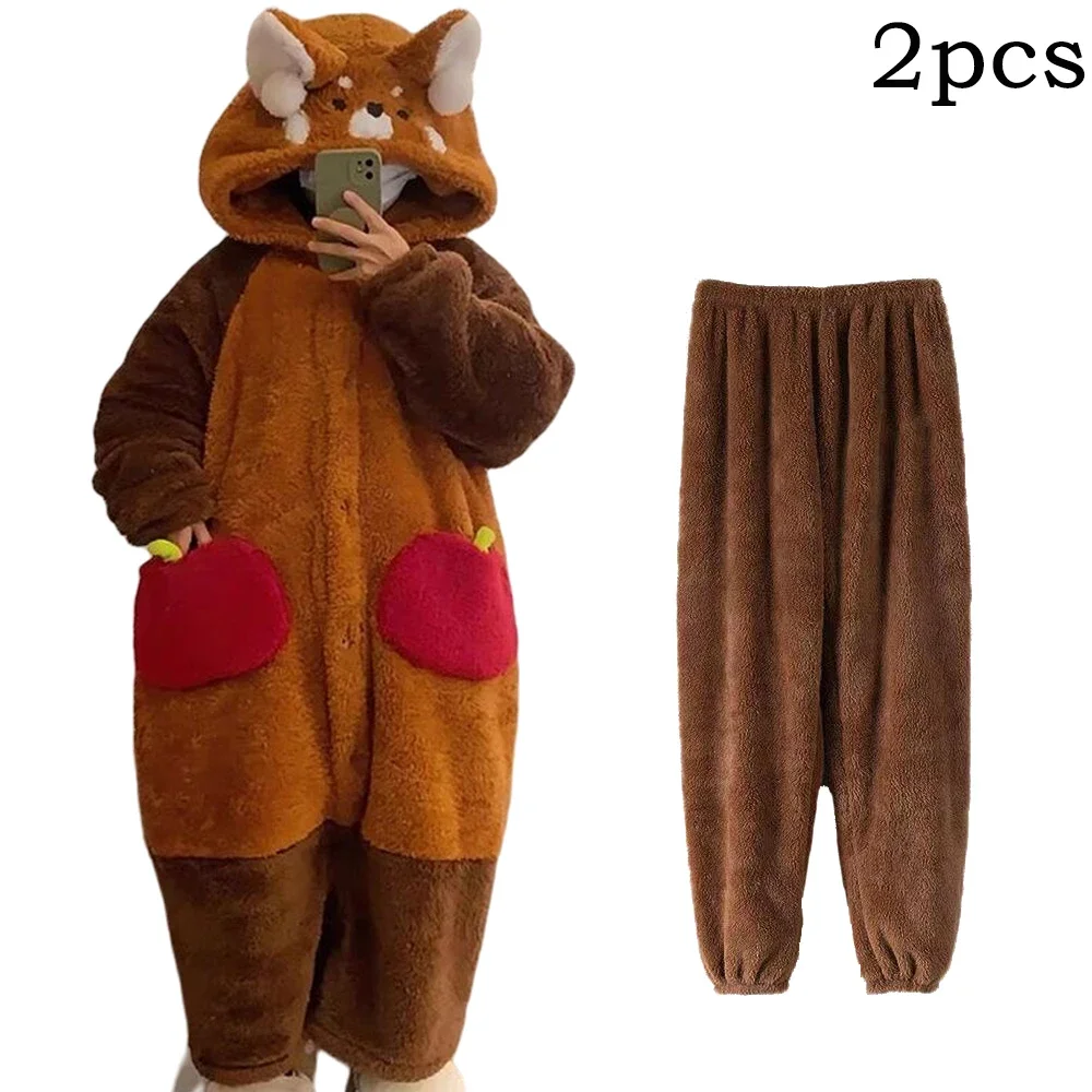 

Winter Women Home Pajamas Cartoon Raccoon Kigurumi Unicorn Sleepwear Night Dress Animal Cosplay Nightgowns Thickened Warm Robes
