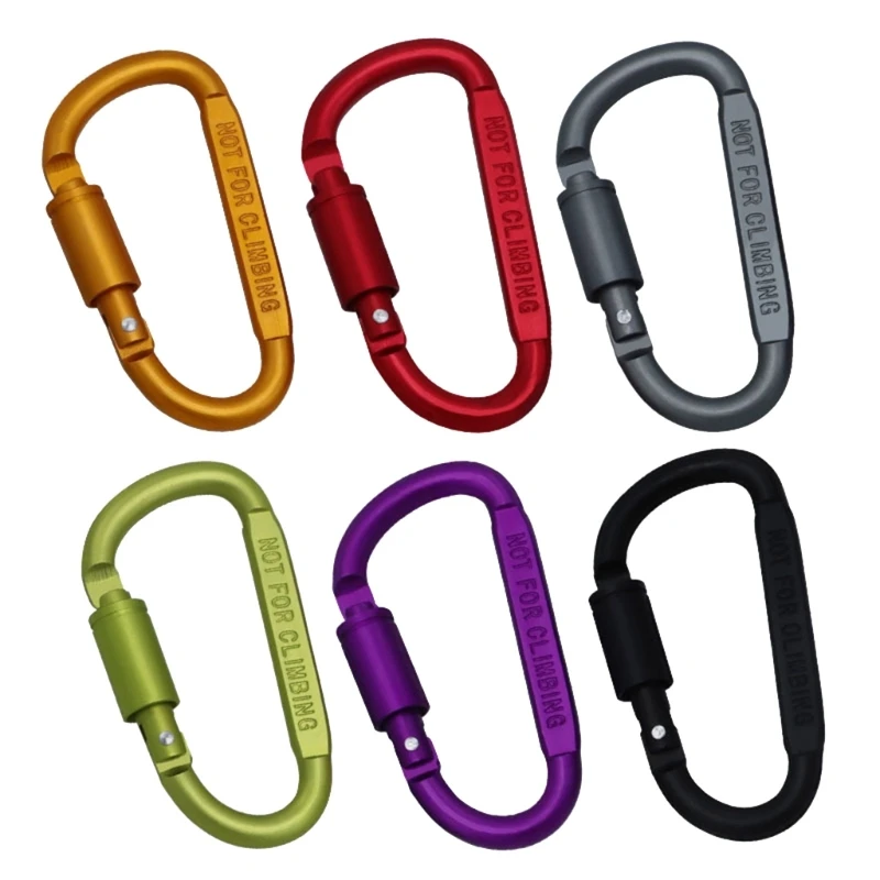 Heavy Duty Twistlock D-Shape Buckle Rock Climbing Carabiner Replacement Aluminum Alloy Mountaineering D Ring Clip D5QD