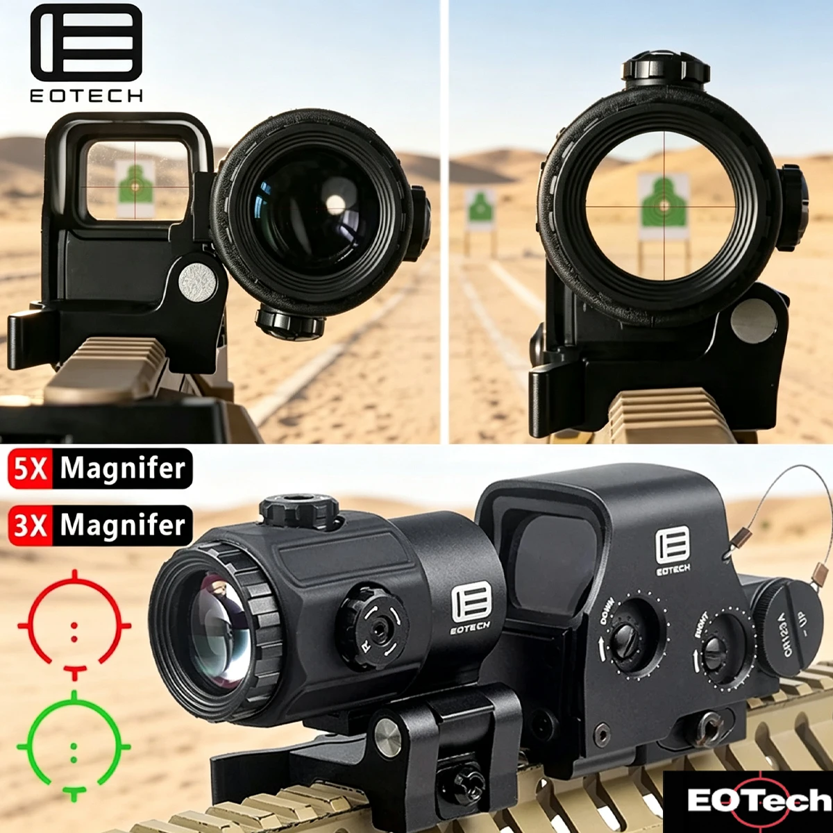 G43 G33 G45 558 Eotech 3X 5X Magnifier Scope 558 Holographic Red Dot Sight 551 552 553 20mm Rail Collimator Airsfot Optics Scope