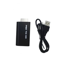 Audio Video Converter For PS2 to HDMI-compatible Converter Adapter With 3.5mm Audio Cable For PS2 Display Modes Not For 1080P