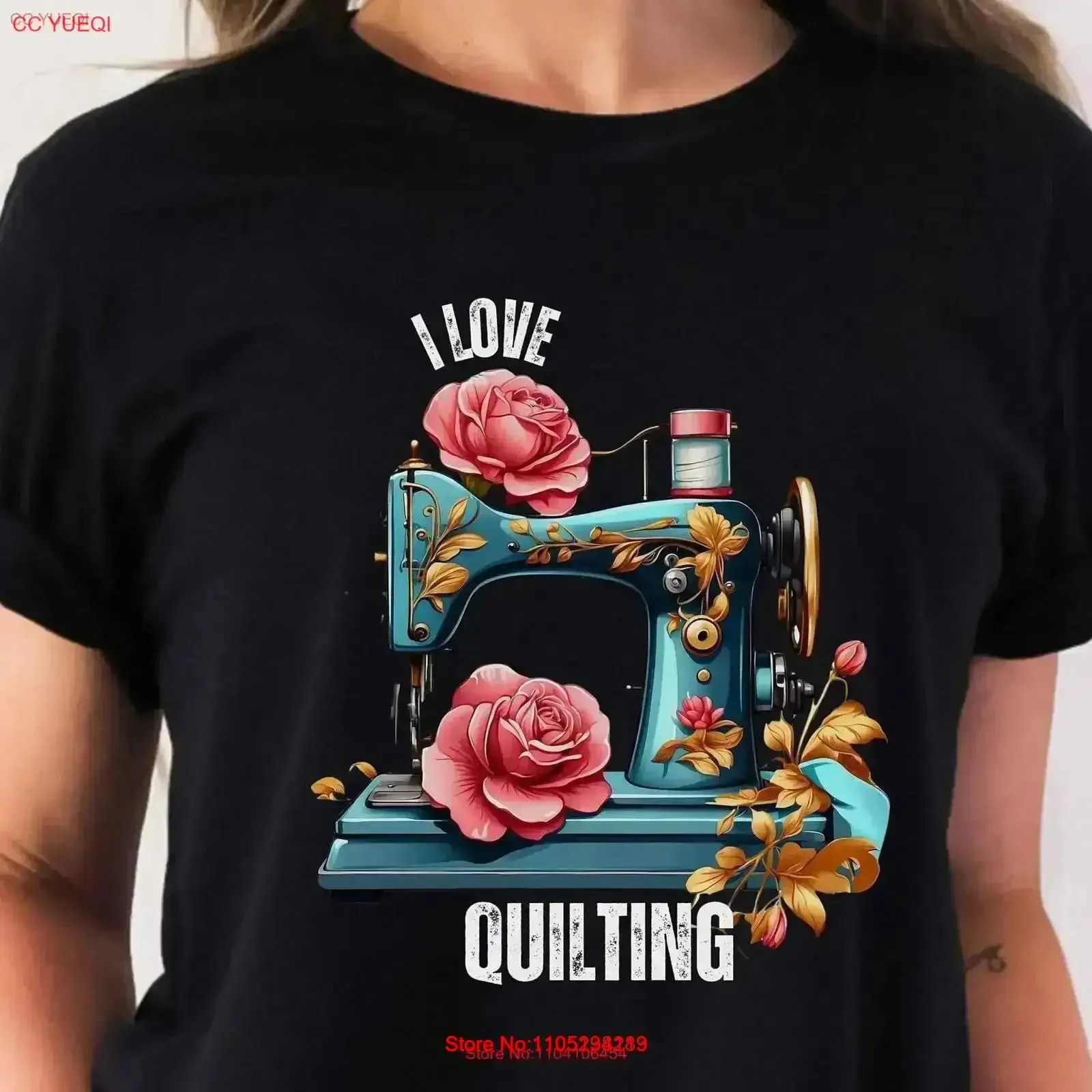 Vintage Sewing Machine T Shirt I Love Quilting Funny Sew Lover For Sewer Quilter Washed Breathable homme Casual vintage Washed