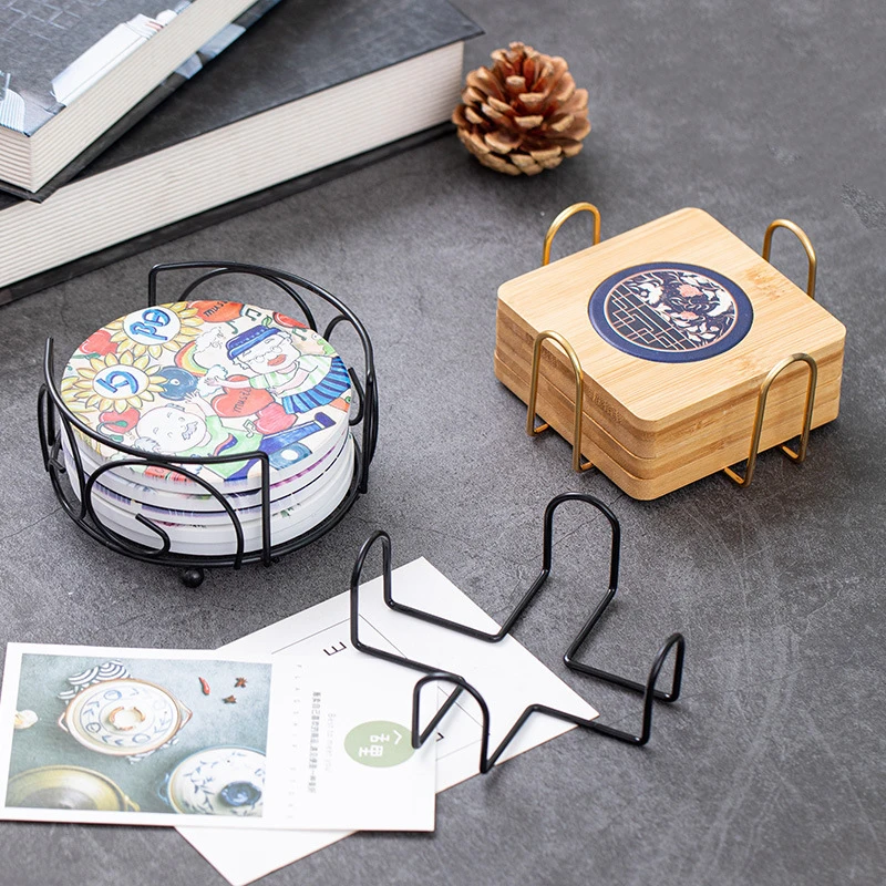 Coaster Holder Mat Storage Rack Table Mat Holder Tea Coffee Mug Placemat Storage Organizer Table Kitchen Accessories