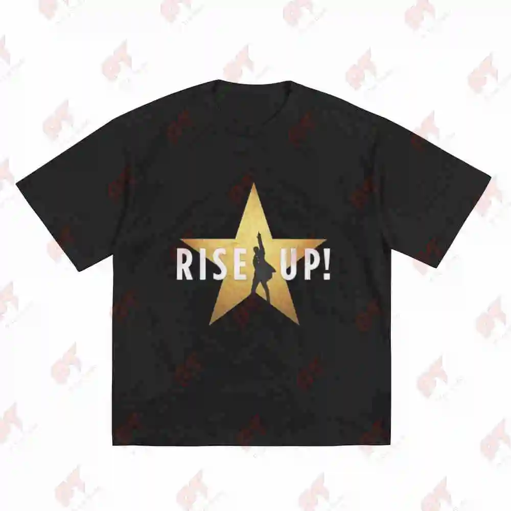 Broadway Musical Rise Up Golden Stars Short Sleeve Tee 100% Cotton T-Shirt