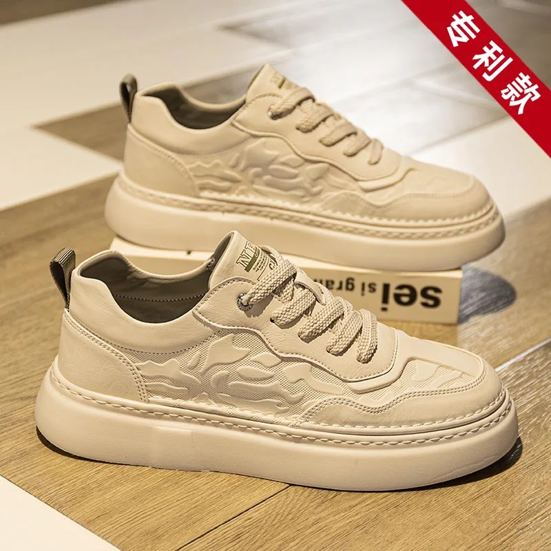 

Осенние мужские белые кроссовки 2025 года — дышащая корейская уличная обувь, универсальная повседневная обувь с гонконгскими вибрами