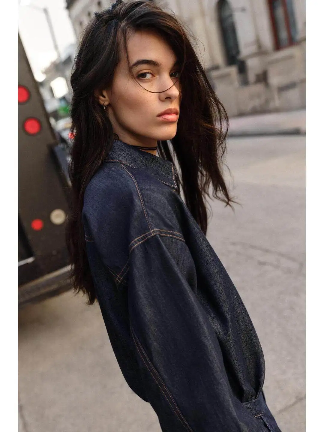 

Свободная джинсовая рубашка с высокой талией и широкими рукавами, повседневный стиль, новинка весны, женская, удобная, дышащая, с длинными рукавами