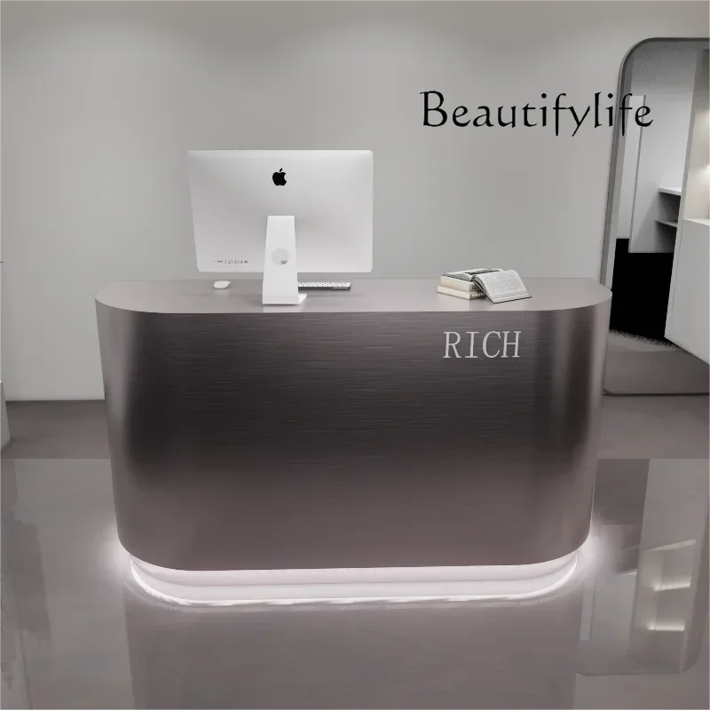 

store small beauty salon checkout page Stainless steel clothing store reception front desk украшения из муранского стекла