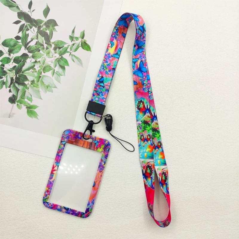 Schmetterling Ausweishalter Lanyards Mädchen Tür Kartenetui Hängendes Seil Frauen Ausweishalter Umhängeband Visitenkarte Geschenk – Detail 20