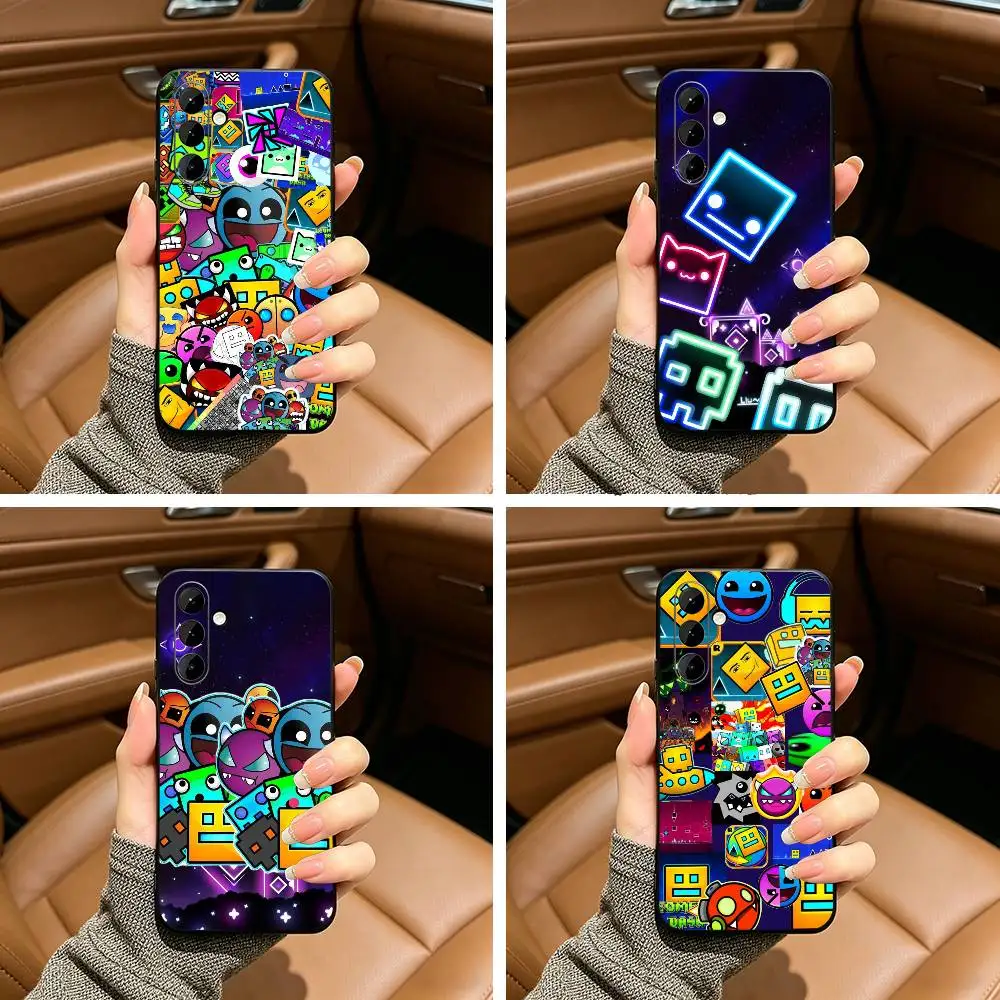 Retro G-Geometry D-Dash Game Black Soft Silicone Phone Case for Samsung Galaxy A73, A71, A72, A70, A53, A52, A51