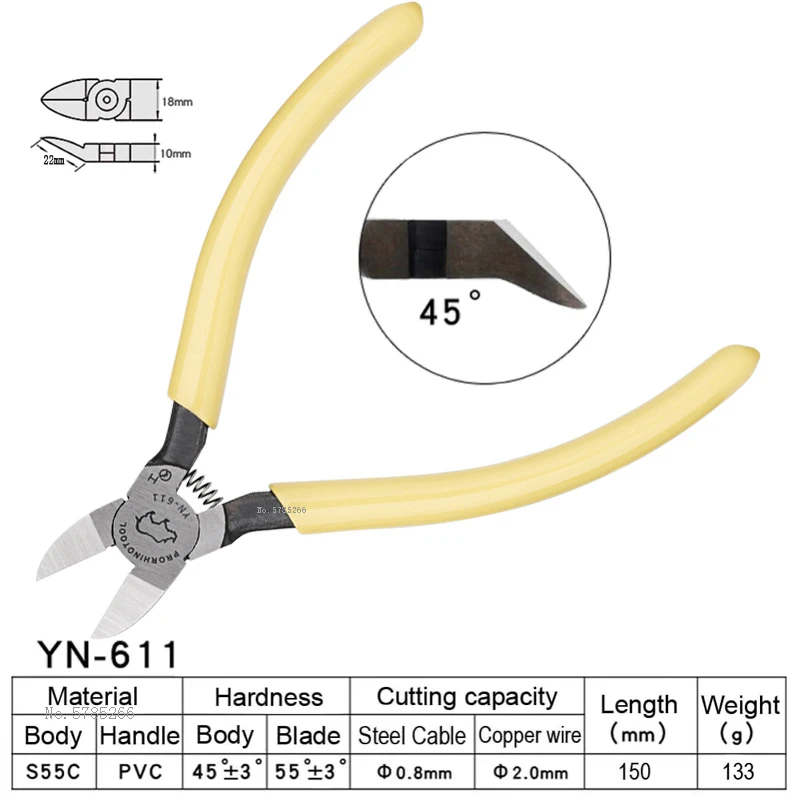 PRO RHINO TOOLS Tronchesi in plastica con lama curva da 45 o 90 gradi Pinze da taglio diagonale