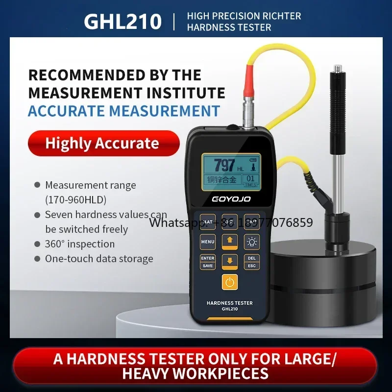 Portable Leeb Hardness Tester Rebound Durometer For Metal Steel HL HB HRC HRA HV Gem