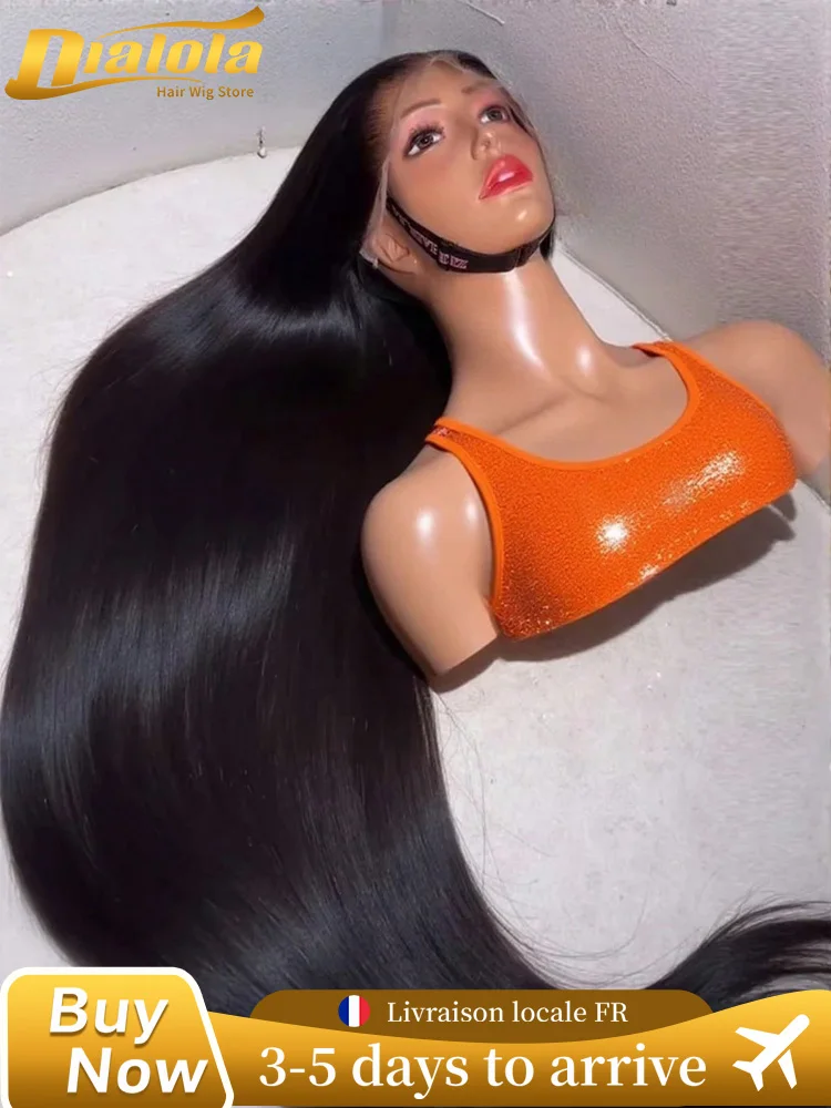 38Inch Straight HD Lace Front Wig 13x4 13x6 HD Lace Frontal Human Hair Silky Straight Wig For Women Pre Plucked 200% Density