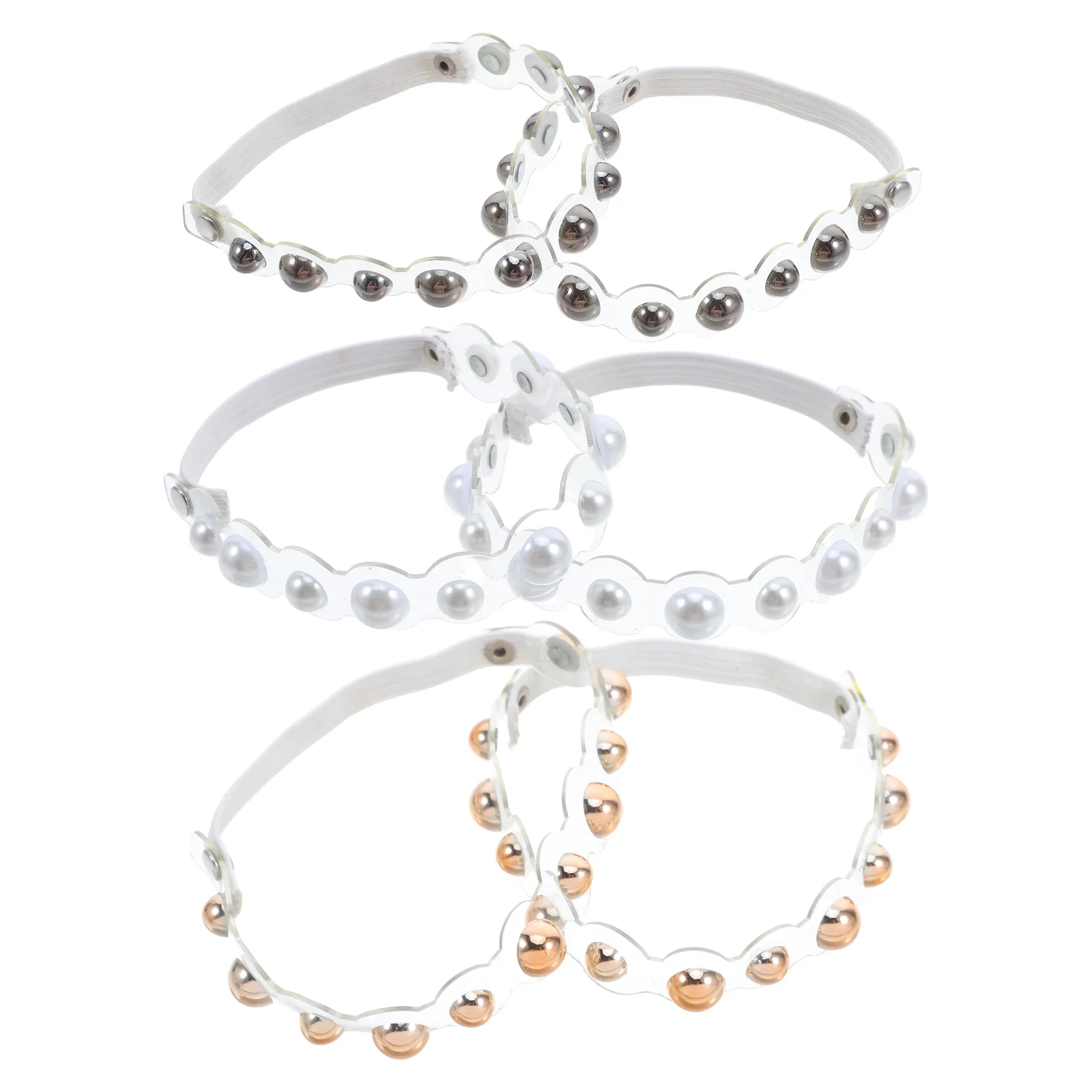 3 أزواج من أشرطة الأحذية المرنة القابلة للتعديل وأربطة الكعب القابلة للفصل للنساء للاستخدام اليومي أشرطة الكاحل اللؤلؤية كعب عالي قابل للاستبدال #5