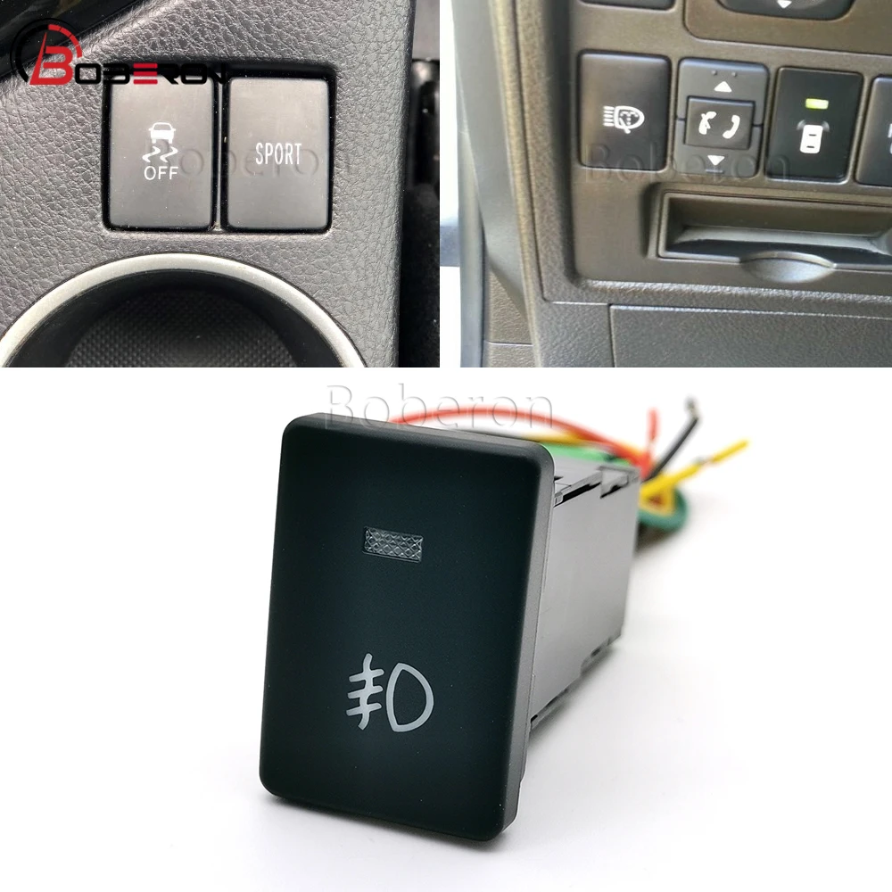 

Car LED Light Front Fog Light Switch Button With Connection Wire For Toyota Land Cruiser Camry Prius Corolla 2007 - 2015